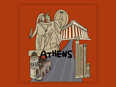 Athens City Drawing