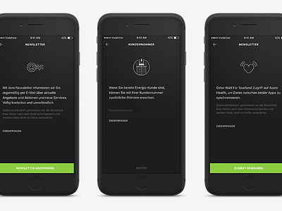 On-Boarding app dark icons illustrations ios mobile on boarding registration sign up