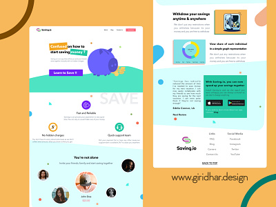 Product Page for Savings Application that lets you save together daily ui finance interaction design savings sketch ui ux