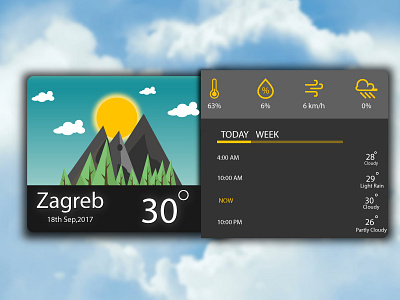 Weather Card UI adobe art daily ui design illustrator interaction design sketch ui ux