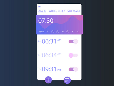 Alarm Clock UI adobe art daily ui design illustrator interaction design interface ui ux