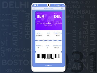 Boarding Pass UI animation boarding pass color colour daily ui icon pass ticket ui ux