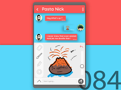 Day84 - Doodle Message UI 084 adobe doodle message ui ux