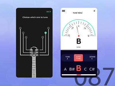 Day87 - Guitar Tuner UI ! 087 adobe.dailyui guitar tuner ui ux
