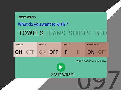 Day97 - Washing Machine UI dailyui ui ux