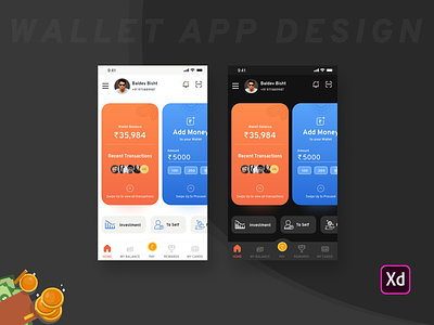 Wallet Challenge baldev bisht interactive app design mobile app design ui design usability usable ux wallet app design