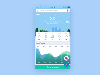 Weakly Weather App app design ui weather