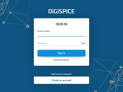 Digispice Login Dribbble clean login sign in simple ucd usable