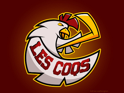 Lecocks team animal chicken hockey logo sport