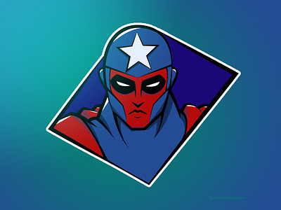 Captain blue captain hero illustration logo star vector