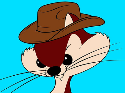 Squirrel vector cartoon cowboy illustration logo squirrel