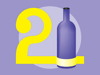 Twenty-first 21 bottle complement purple twenty one yellow