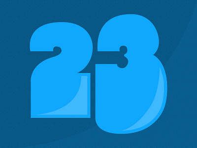 Twenty Three 23 blue chunky numbers twenty three type