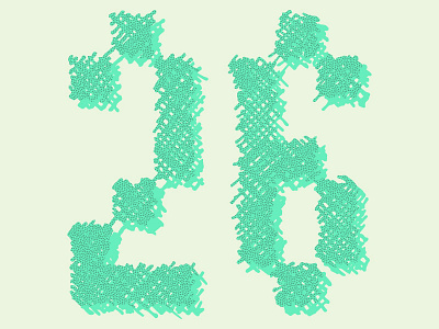 Texture & Pixels 26 drawn green number pixel shadow texture twenty six type vector vibrant
