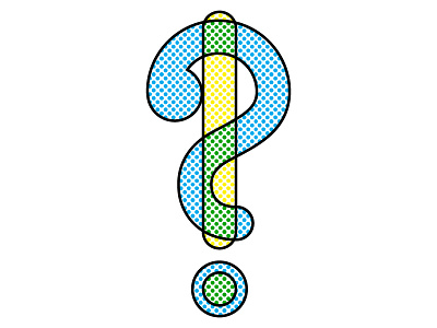 Interrobang dots glyph halftone interabang outline overlay punctuation type