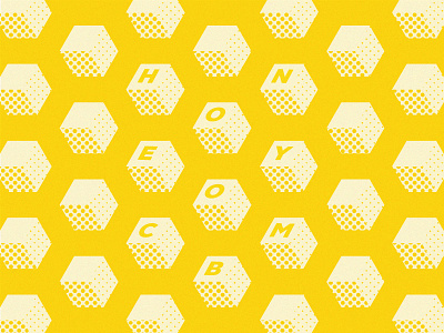 Honeycomb cube dots halftone honey illustration type vector