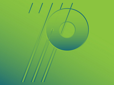 P 36 days of type circle fade gradient green letter lines p type