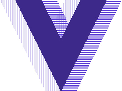 V 36 days of type illustration letter purple stripes v vector