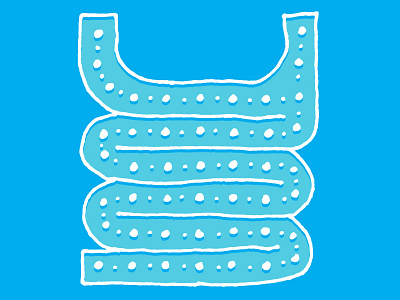 Squashed Y 36 days of type blue doodle illustration letter shadow white y
