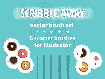 Scribble Away: a scatter brush set brushes download free illustrator product scribble vector