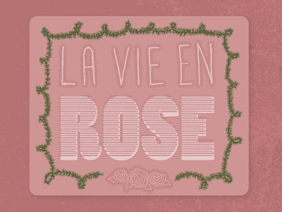La Vie En Rose france french pink rose sketch sticker stickermule