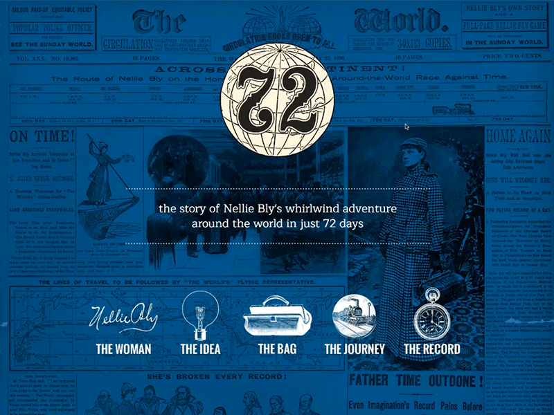 Around the World in 72 Days archives blue history homepage nellie bly newspaper spin web website