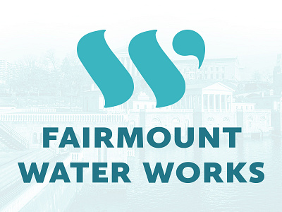 Fairmount Water Works Logo blue branding fairmount logo museum philadelphia philly w water