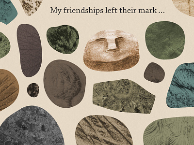 Left their mark — detail from "My Life Story by A. Rock" book childrens book geology illustration rock texture