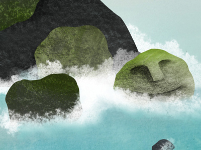 I Left Home — detail from "My Life Story by A. Rock" book childrens book geology illustration ocean rock sea texture water