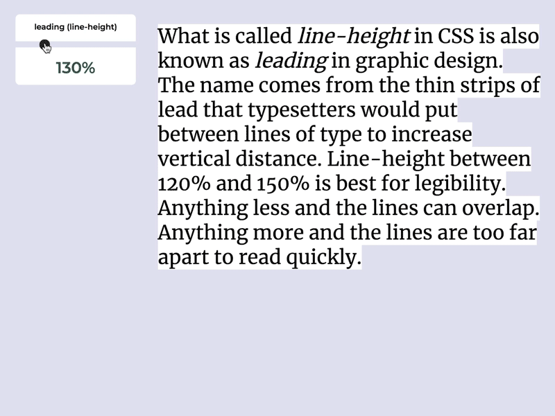 Leading (Line-Height) Makes a Difference code codepen design dial javascript leading line height slider typography