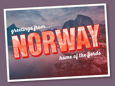 greetings from Norway, home of the fjords education lesson norway photoshop postcard tutorial vintage