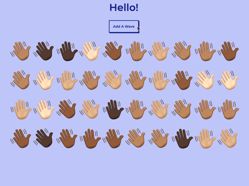 Hello! css emoji hands hello html javascript waving