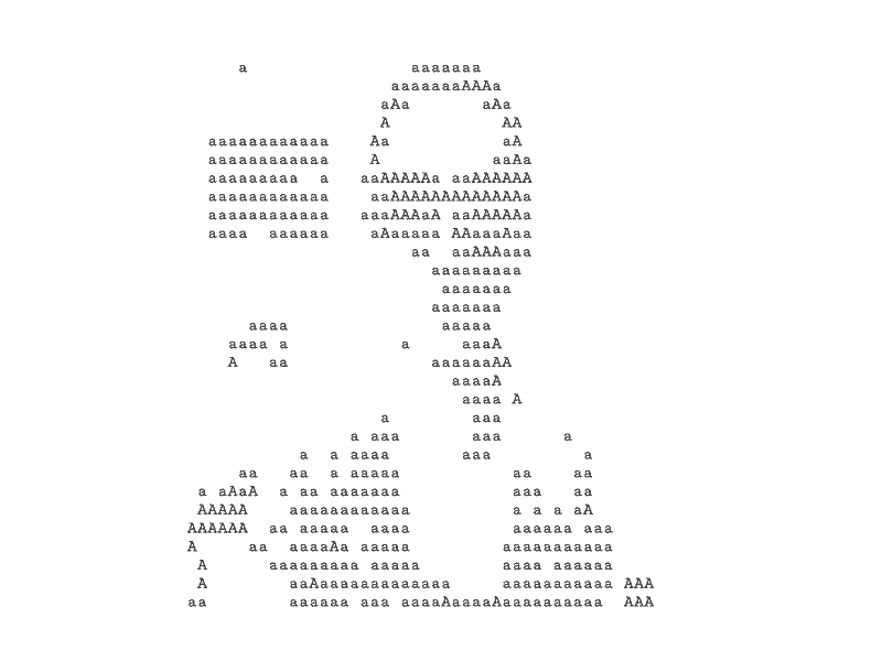 A mirror a animation ascii black and white letters type typography video