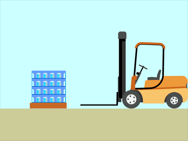 Forklift Animation box crown equipment forklift illustration lift loader machine