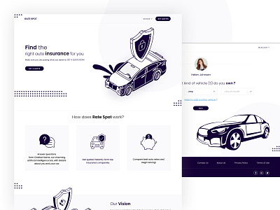 Auto Insurance - Landing Page design ecommerce figma graphic design hero header hero image illustration insurance interaction design product design sketch ui ux visual design web design