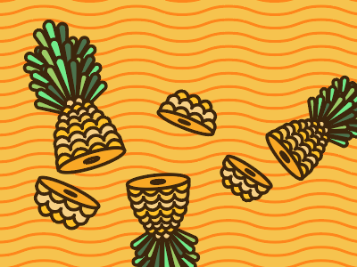 fruit ninja inspired, obviously. cute food food porn fruit fruit ninja illustration line illustration pineapple slice stroke yellow yummy