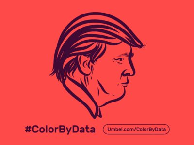 Trump #ColorByData drumpf president 2016 election american politics illustration the donald infographic debates america trump politics