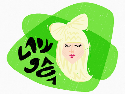 Lady Gaga bright cute hair illustration ipad art lipstick music people singer songstresses tresses texture