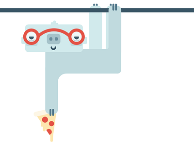 Sloth Chillin It cheese cute flat glasses hanging out illustration nerd pizza sloth