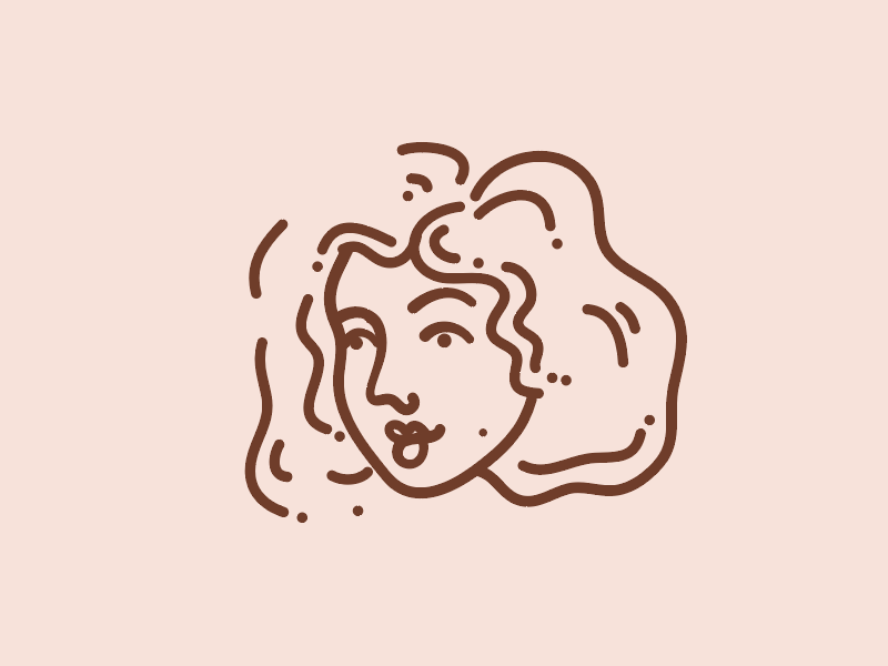 Selfie. style face hair woman people self portrait selfie pink line drawing illustration