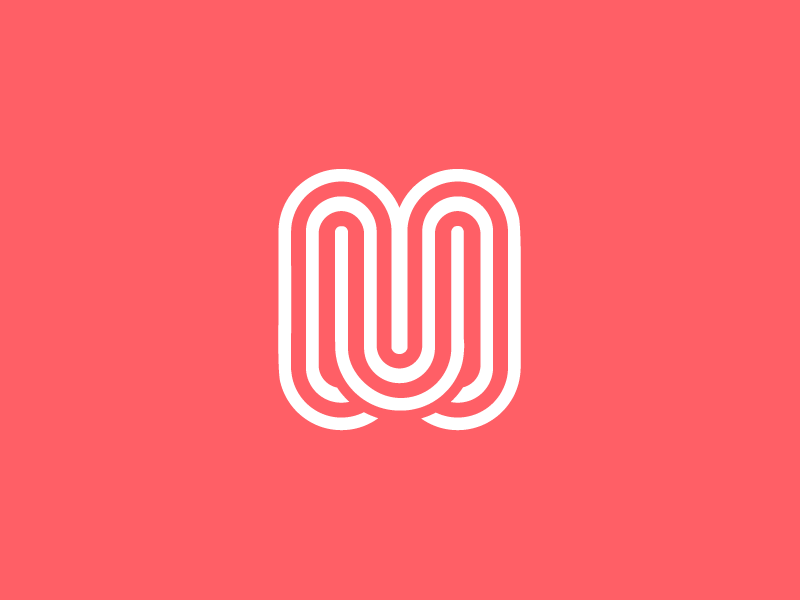 M m branding continuous overlap identity branding identity