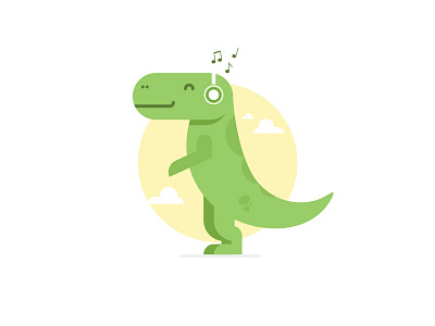 Illustration dino illustration minimal music social media zilla