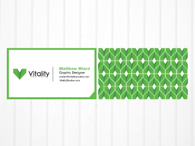 Vitality Business Cards brand branding branding identity business business cards cards design designer graphic graphic design graphic designer green green pattern identity matthew matthew wiard pattern wiard