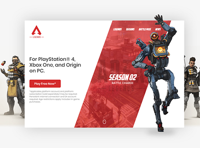 Apex Legends apex apex legends dribbble game game cover ui ui design website