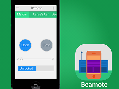 Beamote app garage garage door opener ios ios7 mobile remote user experience design