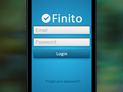 Finito Login app application design ios iphone iphone5 mobile user experience