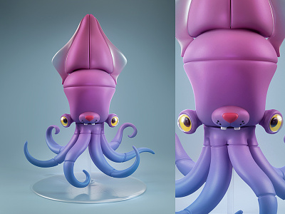 BA•SQUID 3d character illustration monster sea squid