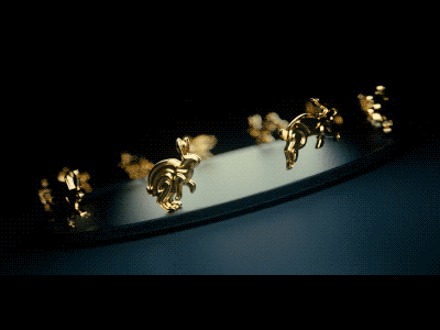 Run animation cycle gif gold rabbit run winter