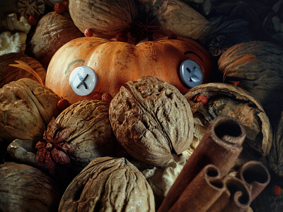 Halloween | Trick or Treat? 3d character food halloween nut nuts pumpkin walnut