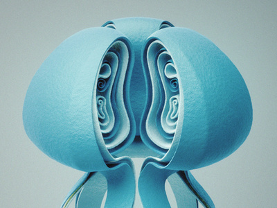 QUILLED | Jelly 3d character illustration jelly fish paper quilling yumekon